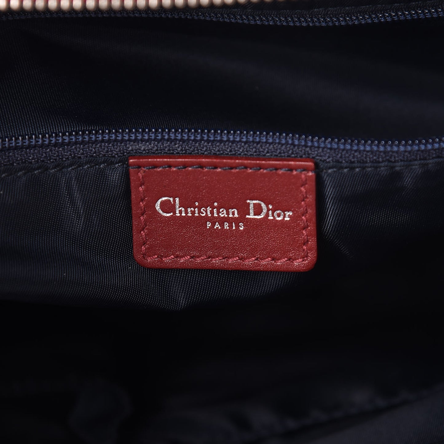 Denim Calfskin Monogram Tote Navy Blue Red