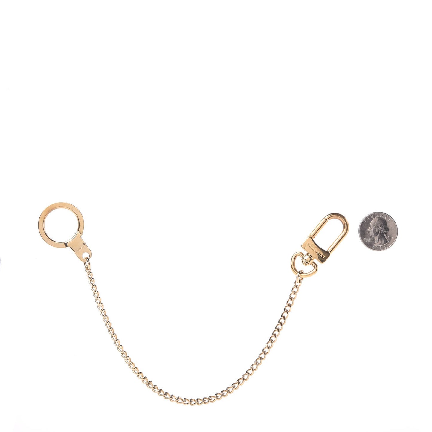 Metal Pochette Extender Key Ring Chain Gold