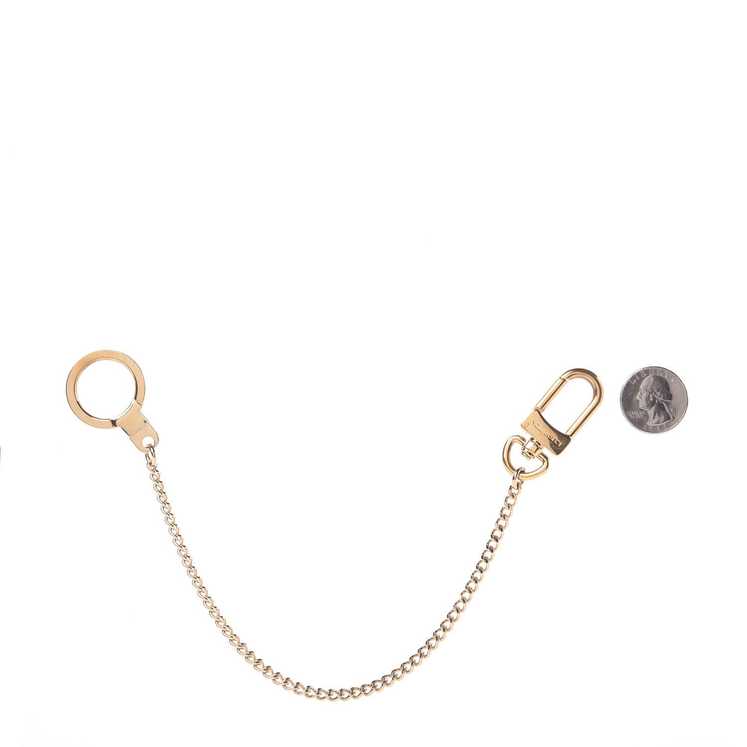 Louis Vuitton Metal Pochette Extender Key Ring Chain Gold 2 of 2