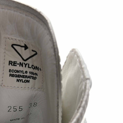 Prada Spazzolato Rois Re-Nylon Metal Triangle Logo Monolith Pouch Pocket 55mm Boots 38 White 7 of 7
