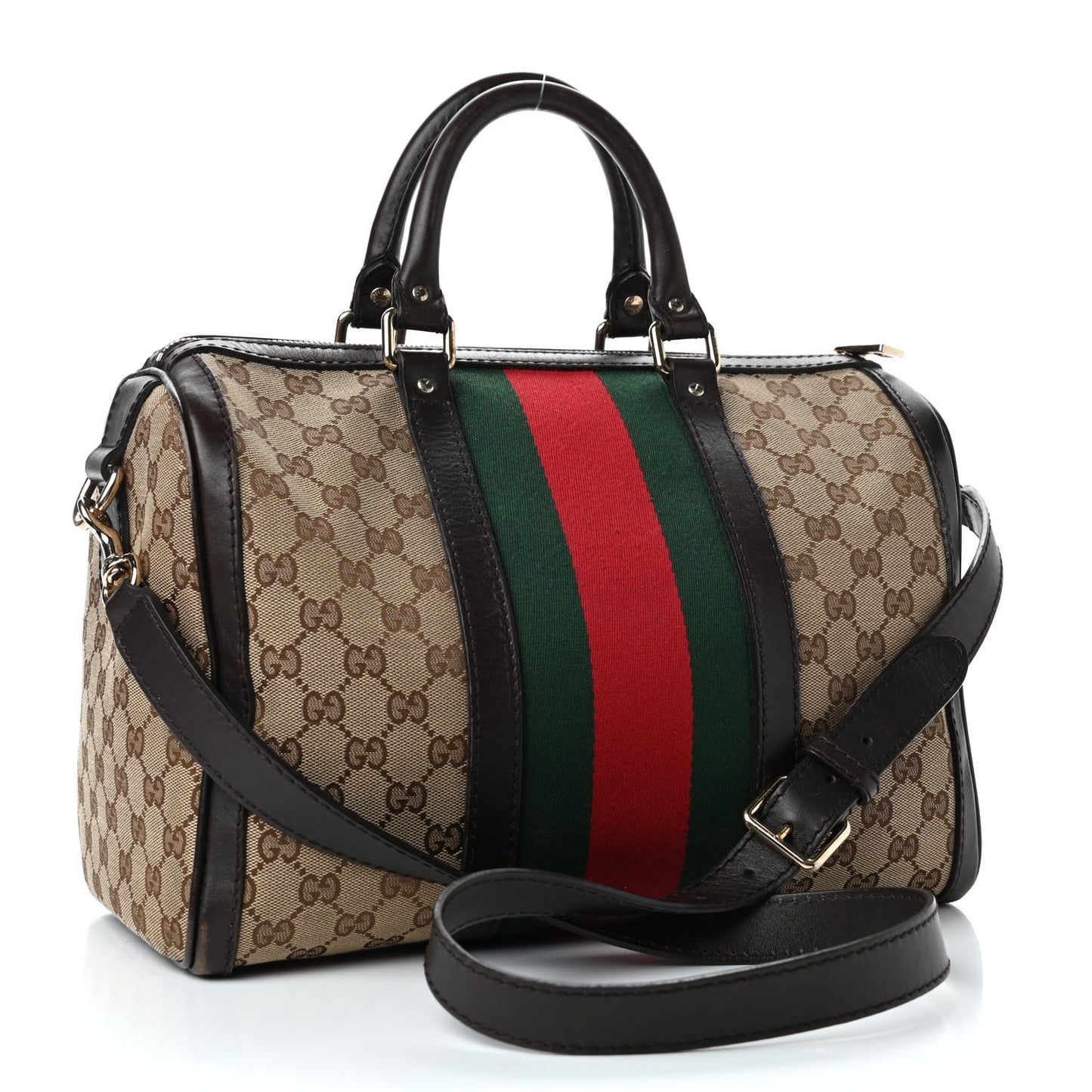 Monogram Vintage Web Medium Boston Dark Brown