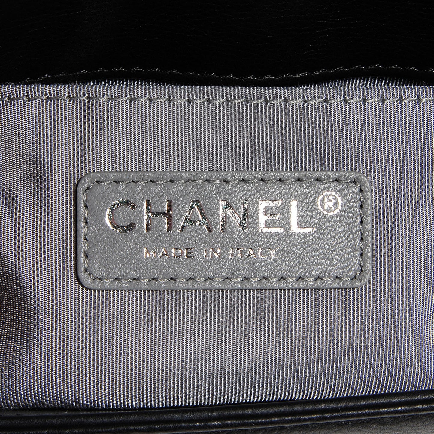 Calfskin Double Stitch Small Boy Flap Black