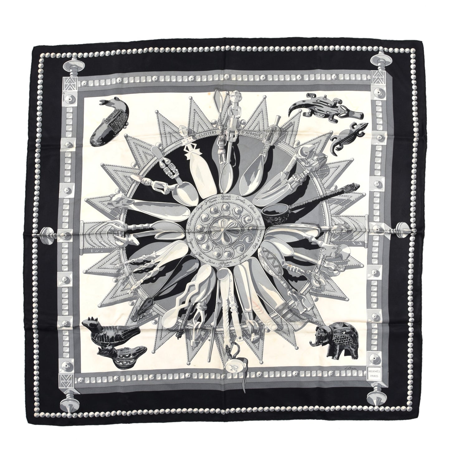 Silk Cuillers d'Afrique Scarf 90