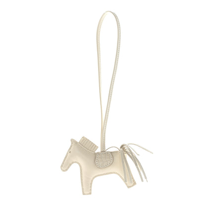 Hermes Milo Lambskin Matte Alligator Touch Grigri Rodeo Horse Bag Charm PM Craie Nata Beton 1 of 4