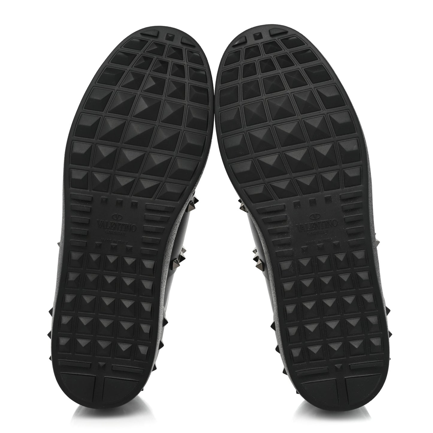 Calfskin Mens Rockstud Untitled Open Sneakers 42 Black