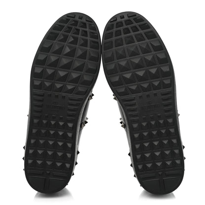 Valentino Garavani Calfskin Mens Rockstud Untitled Open Sneakers 42 Black 6 of 13