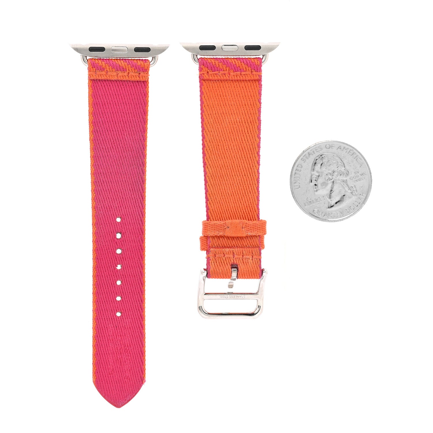 Apple Watch エルメス　ローズ　ジャンピング　ナイロン Hermes Nylon Weave 32mm Twill Jump Apple Watch Single Tour Strap