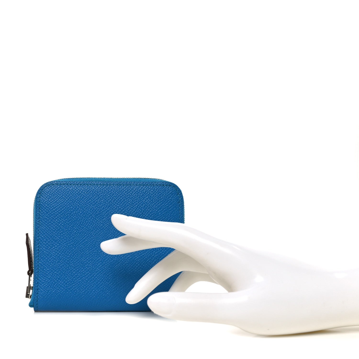 Hermes Epsom Silk'In Compact Wallet Bleu Zanzibar 2 of 8