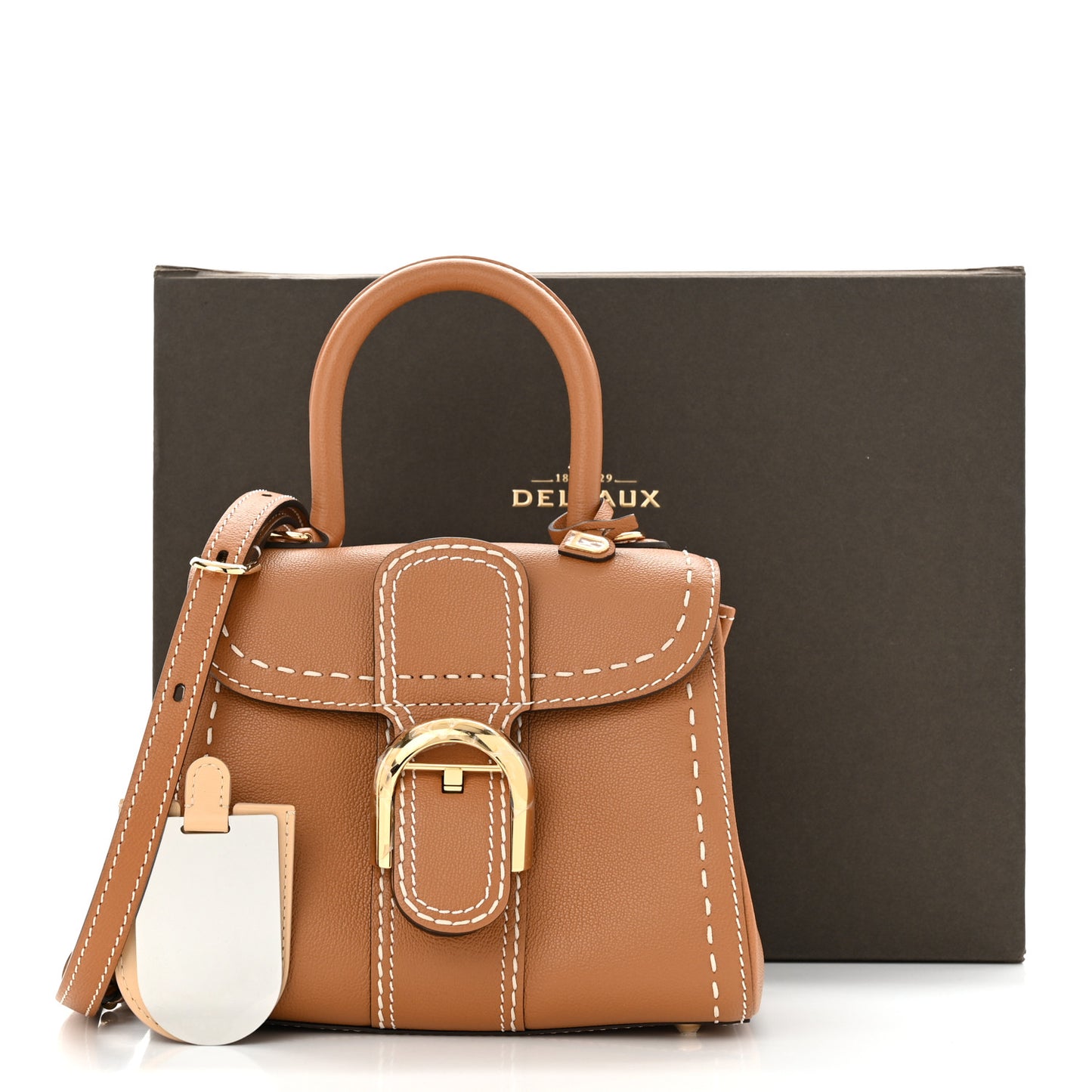 Grained Rodeo Calfskin Surpique Mini Brillant Satchel Vegetal Ivory