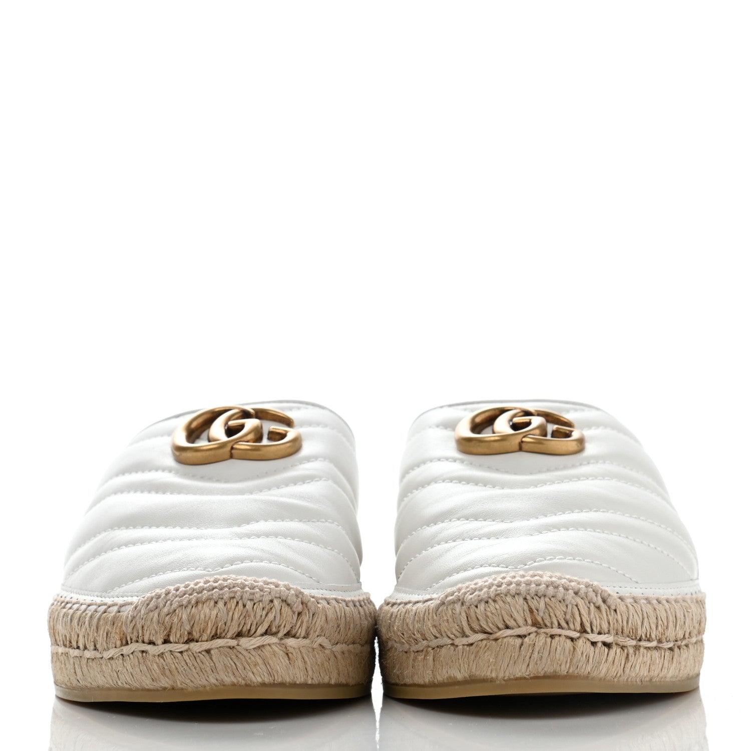 Gucci Nappa Matelasse GG Marmont Espadrille Slippers 39 Great White 2 of 7
