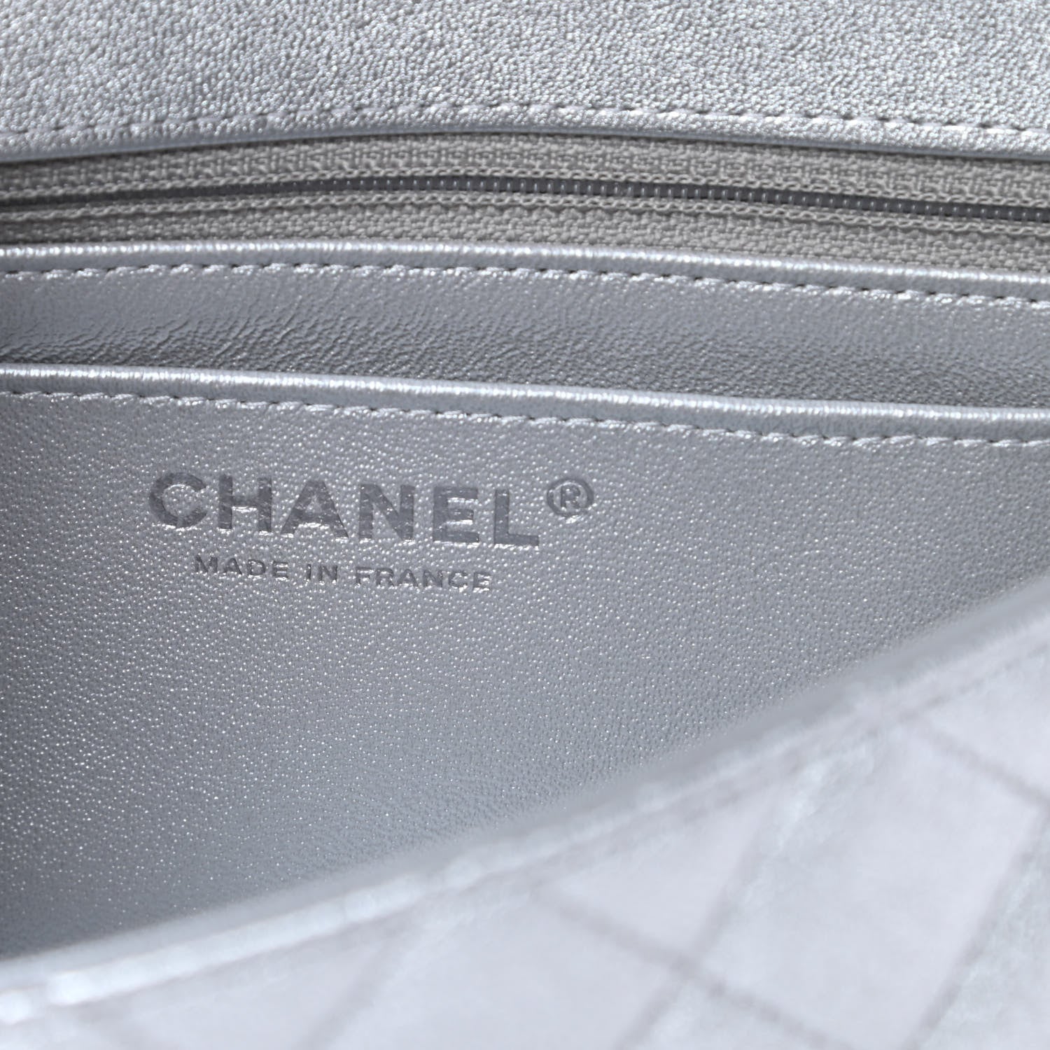 Chanel Metallic Lambskin Quilted Mini Rectangular Flap Silver 6 of 10