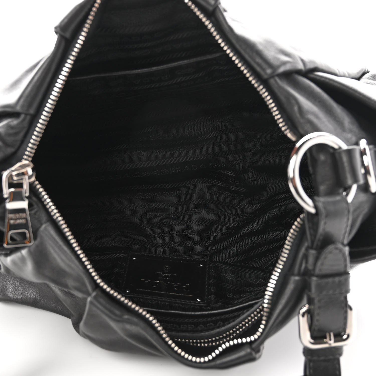 Prada Soft Calf Shoulder Bag Black 5 of 10