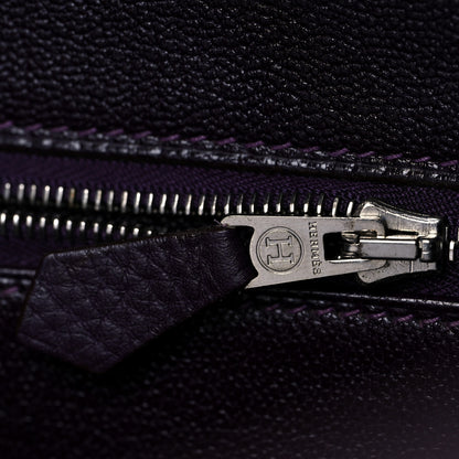Hermes Taurillon Clemence Birkin 40 Raisin 19 of 46