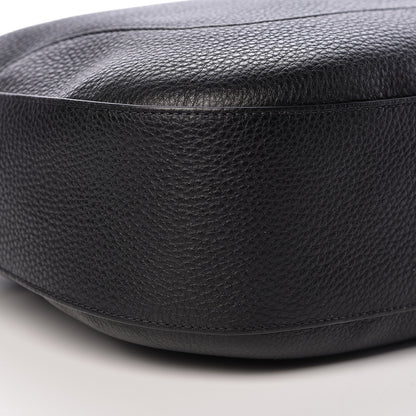 Prada Vitello Daino Zippered Messenger Hobo Black 9 of 10