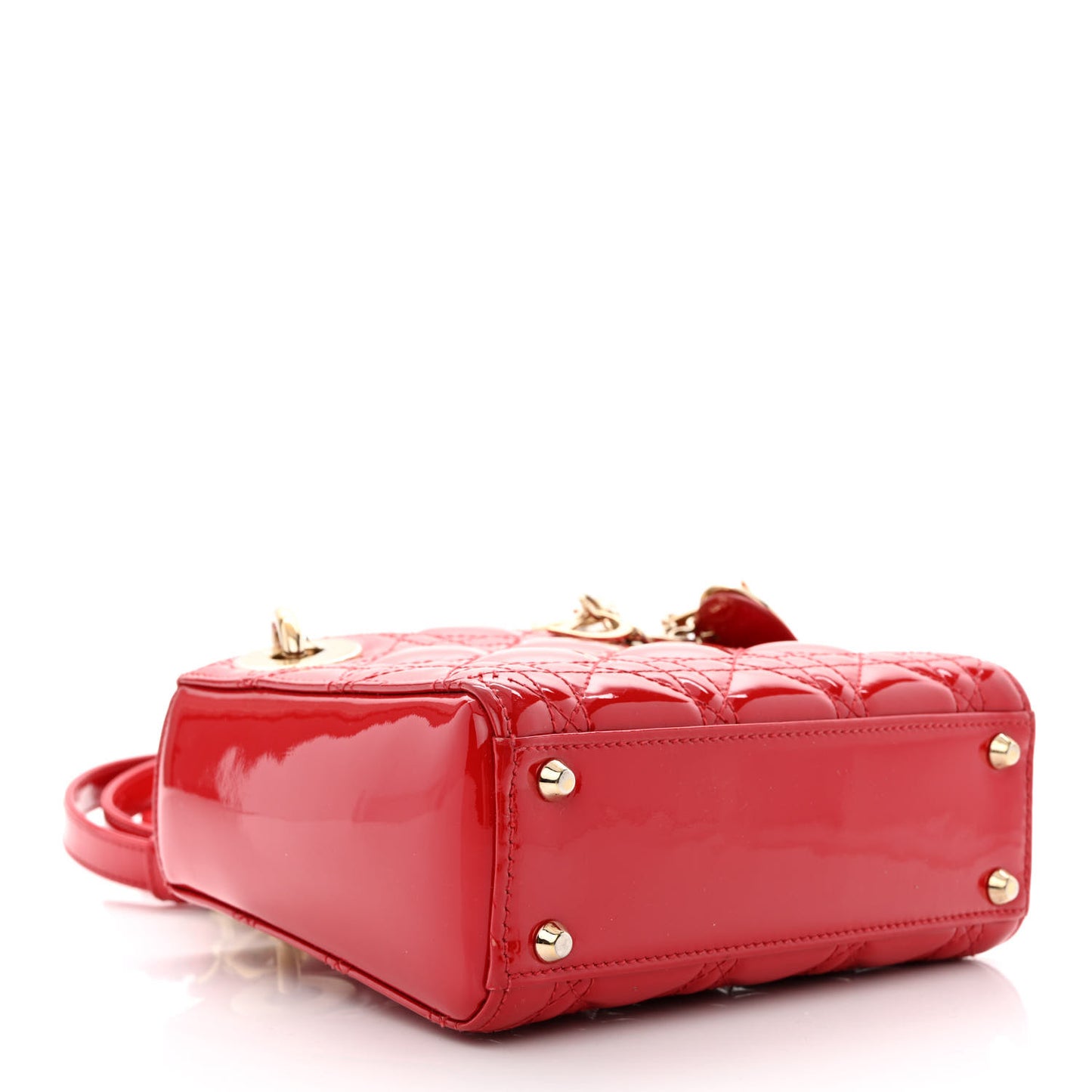 Patent Cannage Mini Lady Dior Red