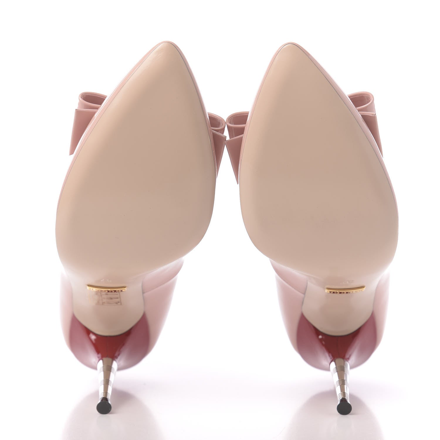 Gucci Patent GG Bow Sadie Spike High Heel Pumps 37 Perfect Pink 5 of 10