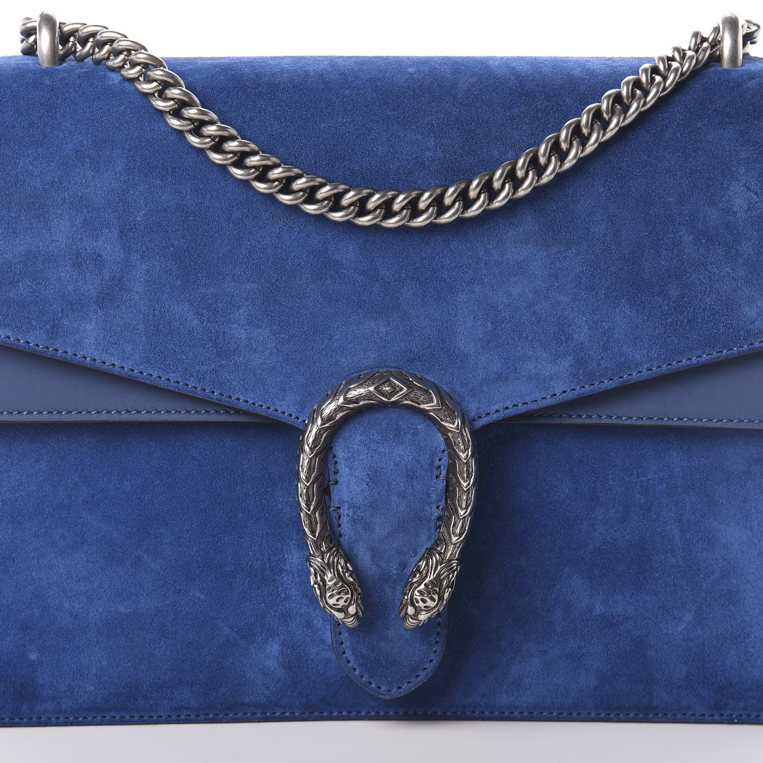 Gucci Suede Medium Dionysus Shoulder Bag Blue 7 of 9