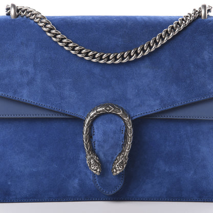 Gucci Suede Medium Dionysus Shoulder Bag Blue 7 of 9