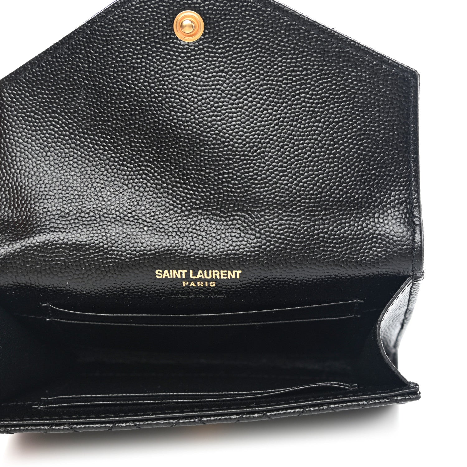 Saint Laurent Grain De Poudre Textured Mixed Matelasse Triquilt Small Monogram Envelope Wallet Black 5 of 7