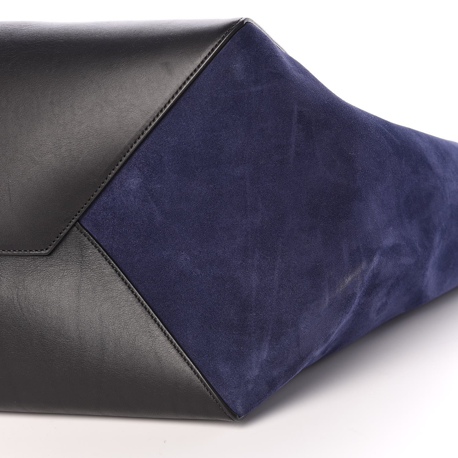 Celine Smooth Calfskin Suede Large Phantom Luggage Bi-Cabas Black Navy 10 of 10