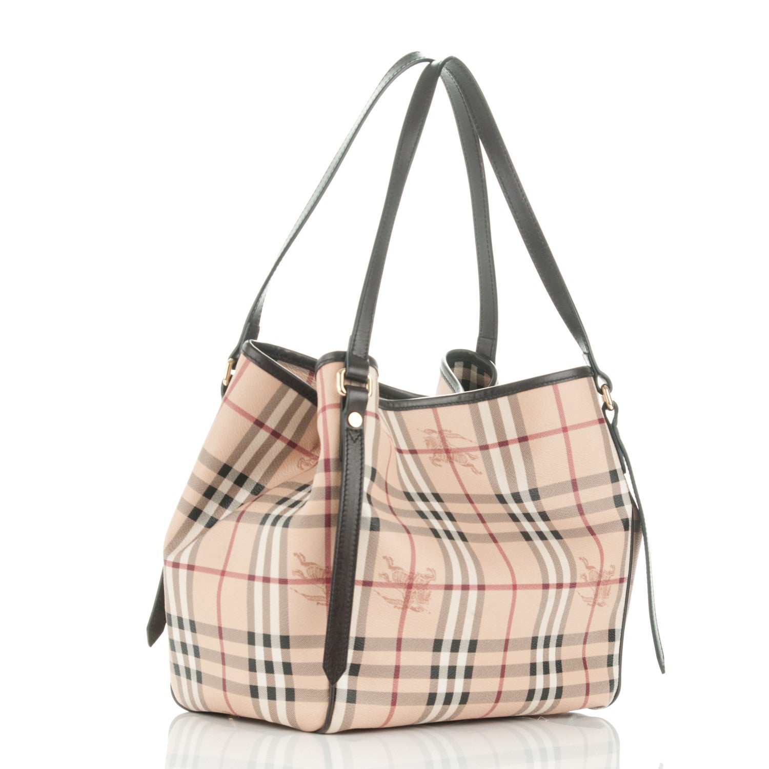 Burberry Haymarket Check Small Canterbury Tote Chocolate 3 of 9