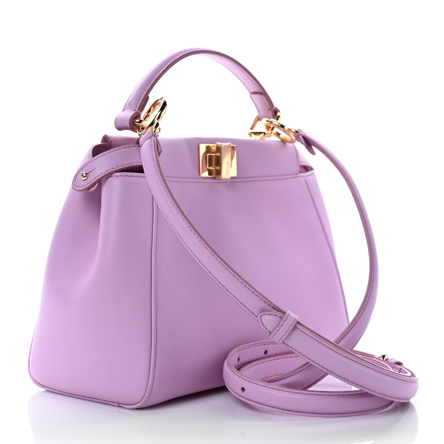 Fendi Nappa Stacked Bar Mini Peekaboo Iconic Satchel Lavanda 3 of 8