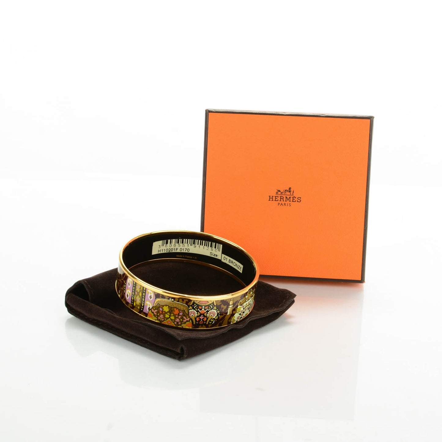 Enamel Printed Wide Cachemire de Tamara Bracelet 70 Bronze