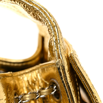 Chanel Metallic Aged Calfskin Quilted Small Chanel 25 Handbag Gold 14 of 15