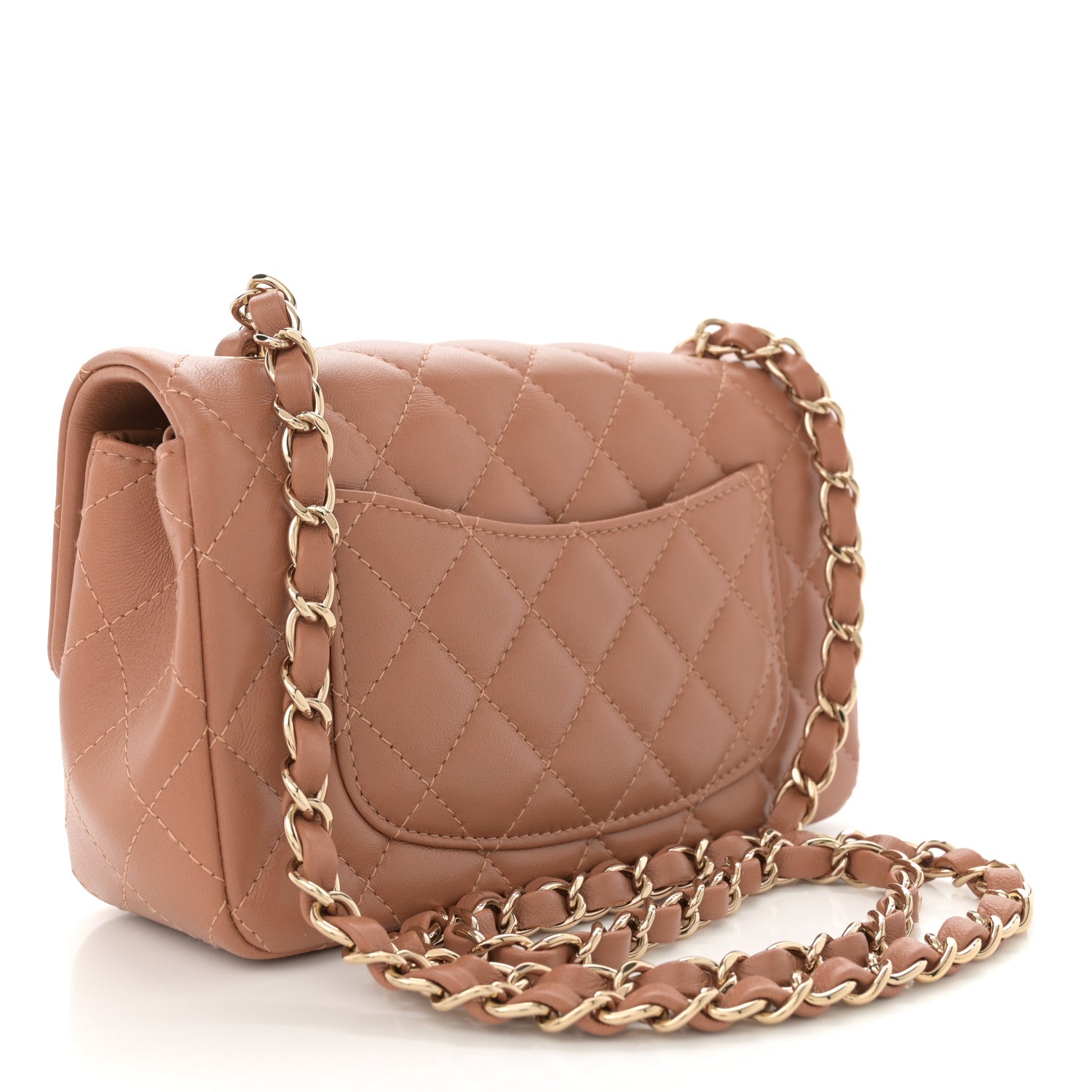 Chanel Lambskin Quilted Mini Rectangular Flap Brown 3 of 10