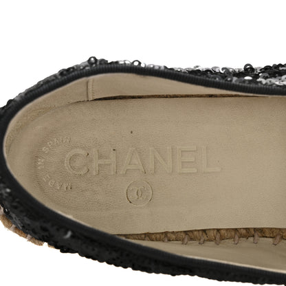 Chanel Patent Sequin CC Espadrilles 37 Black 15 of 18