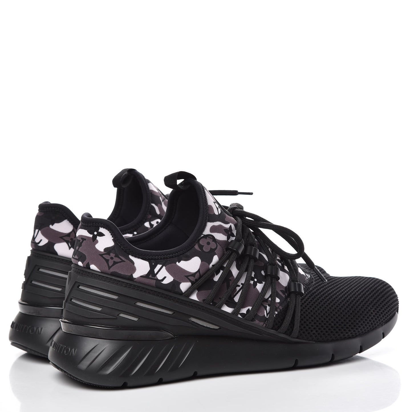 Neoprene Mesh Rubber Monogram Camo Fastlane Low Sneakers 7 Black