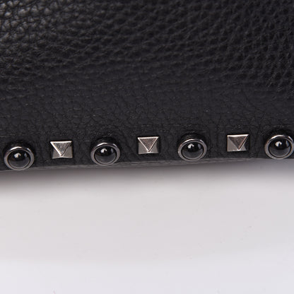 Valentino Garavani Grained Calfskin Onyx Rockstud Rolling Camera Crossbody Bag Black 10 of 11