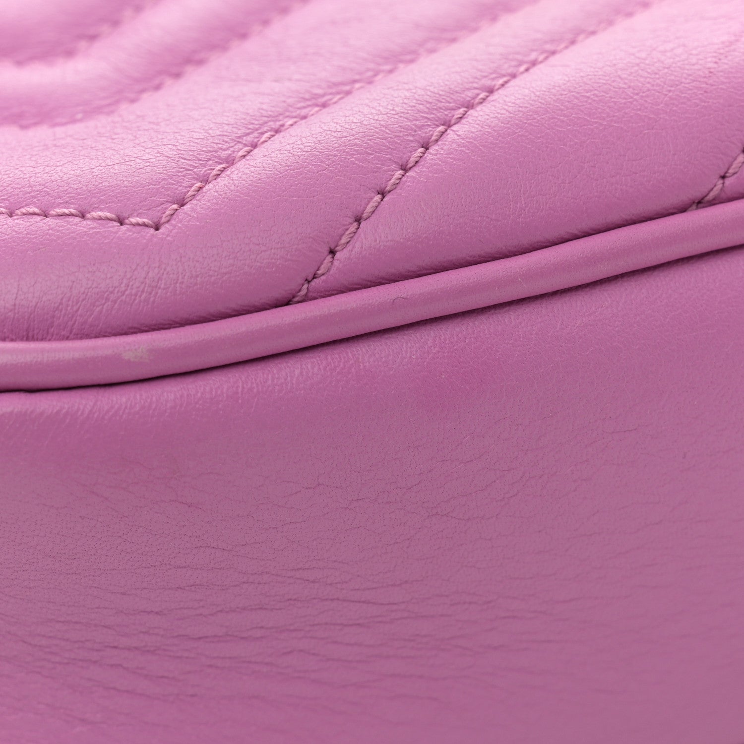 Gucci Calfskin Matelasse Mini GG Marmont Chain Shoulder Bag Candy Mousse 11 of 12