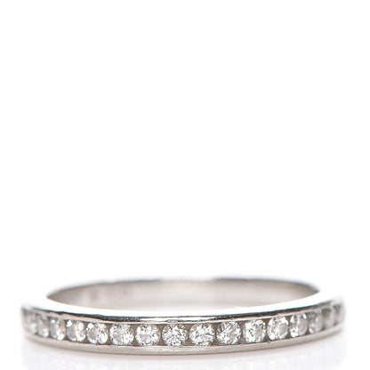 Tiffany Platinum Diamond Half Circle Wedding Band Ring 49 4.75 1 of 7