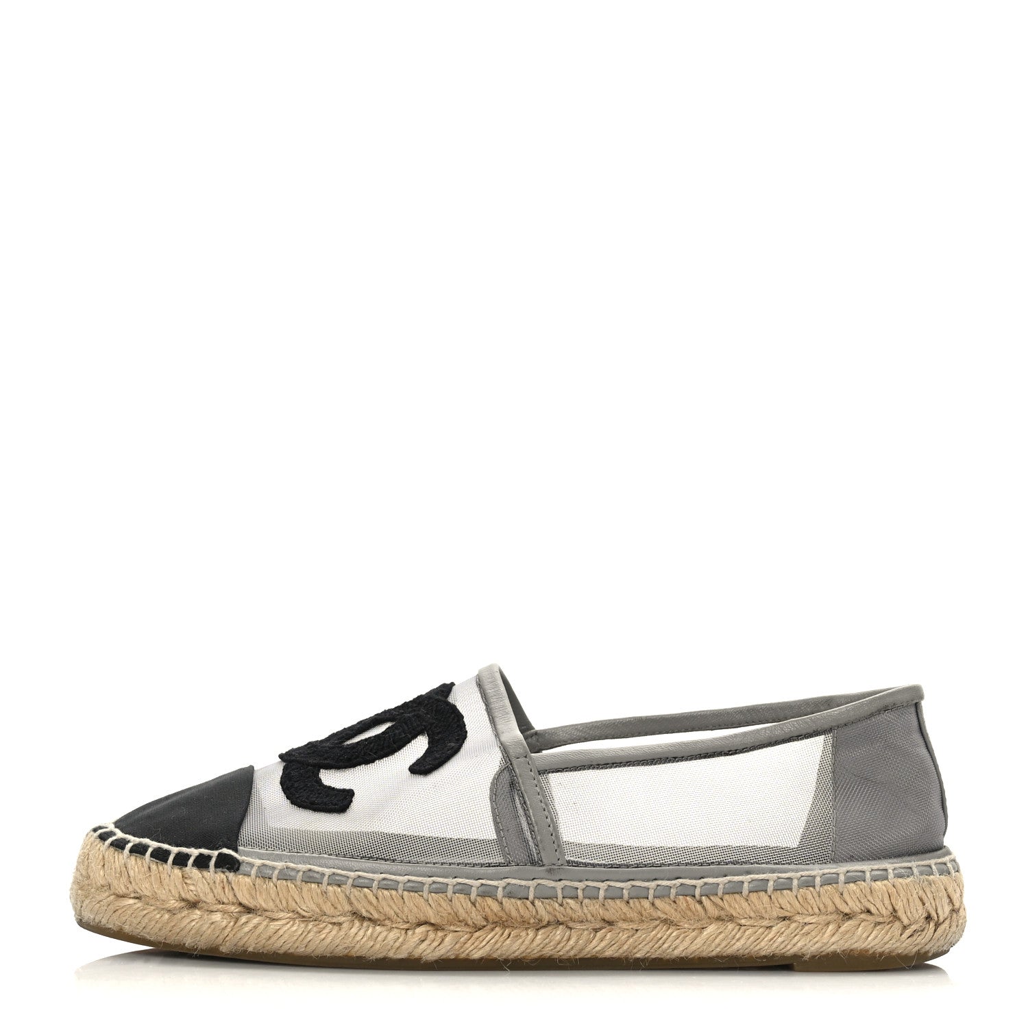 Chanel Mesh Grosgrain CC Espadrilles 36 Grey 1 of 7