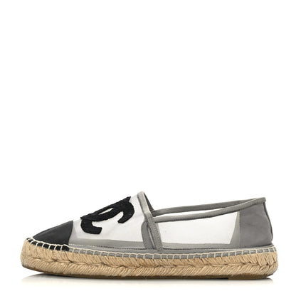 Chanel Mesh Grosgrain CC Espadrilles 36 Grey 1 of 7