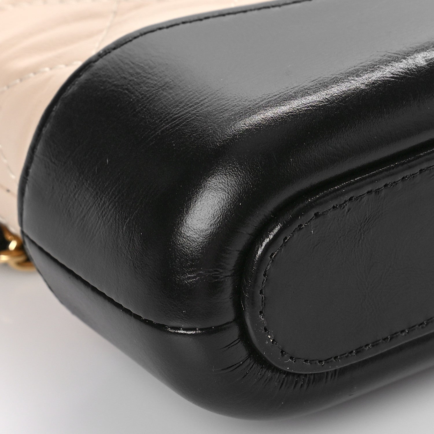 Chanel Aged Calfskin Quilted Small Gabrielle Clutch With Chain Beige Black 8 of 9