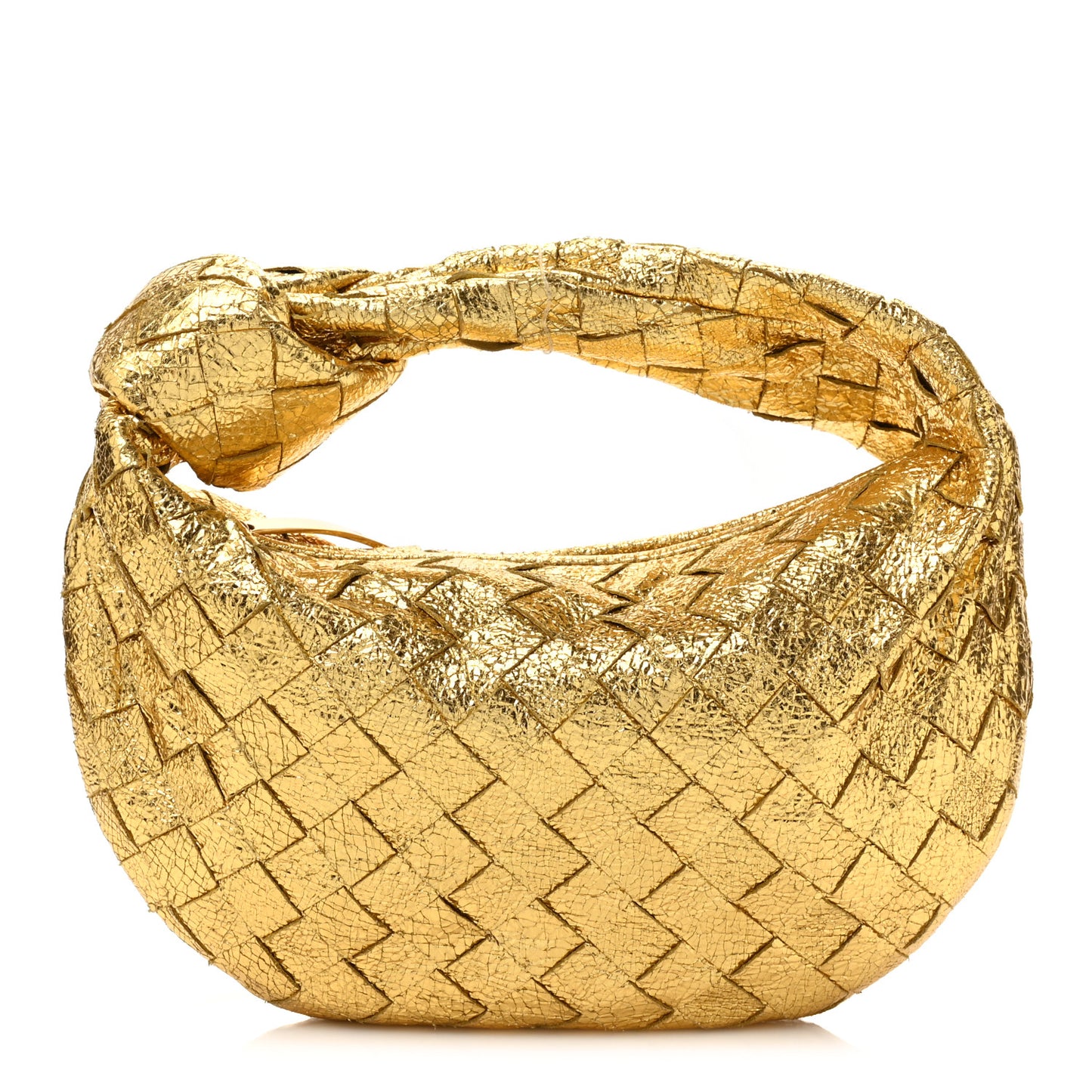 Metallic Nappa Intrecciato Mini Jodie Gold