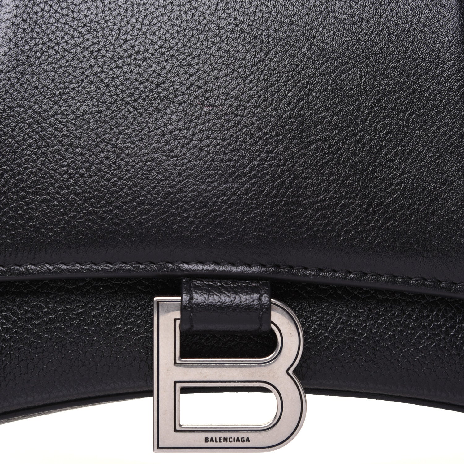 Balenciaga Grained Calfskin Small Hourglass Top Handle Bag Black 11 of 17