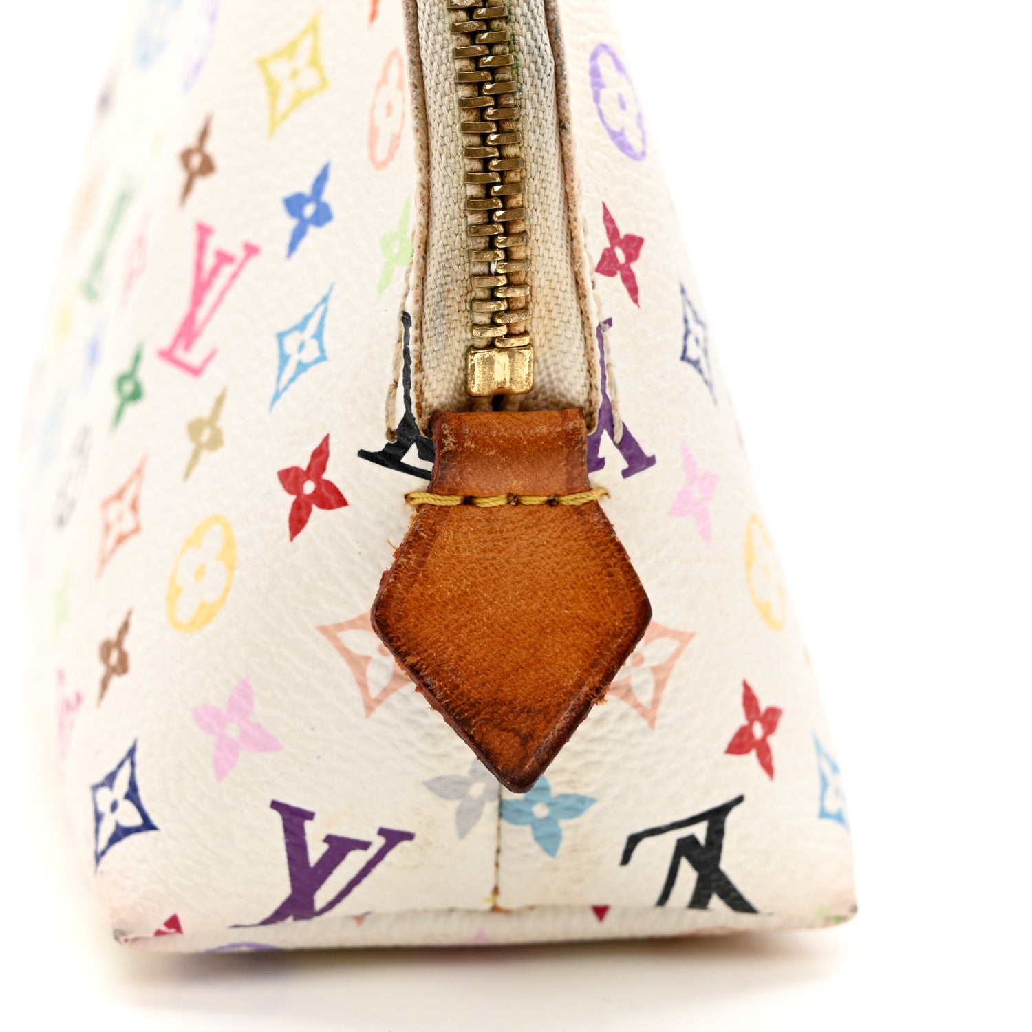 Louis Vuitton Monogram Multicolor Cosmetic Pouch White Litchi 9 of 10