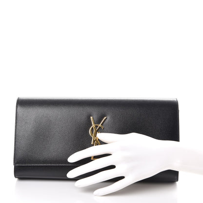 Saint Laurent Grain De Poudre Monogram Cassandre Clutch Black 2 of 7
