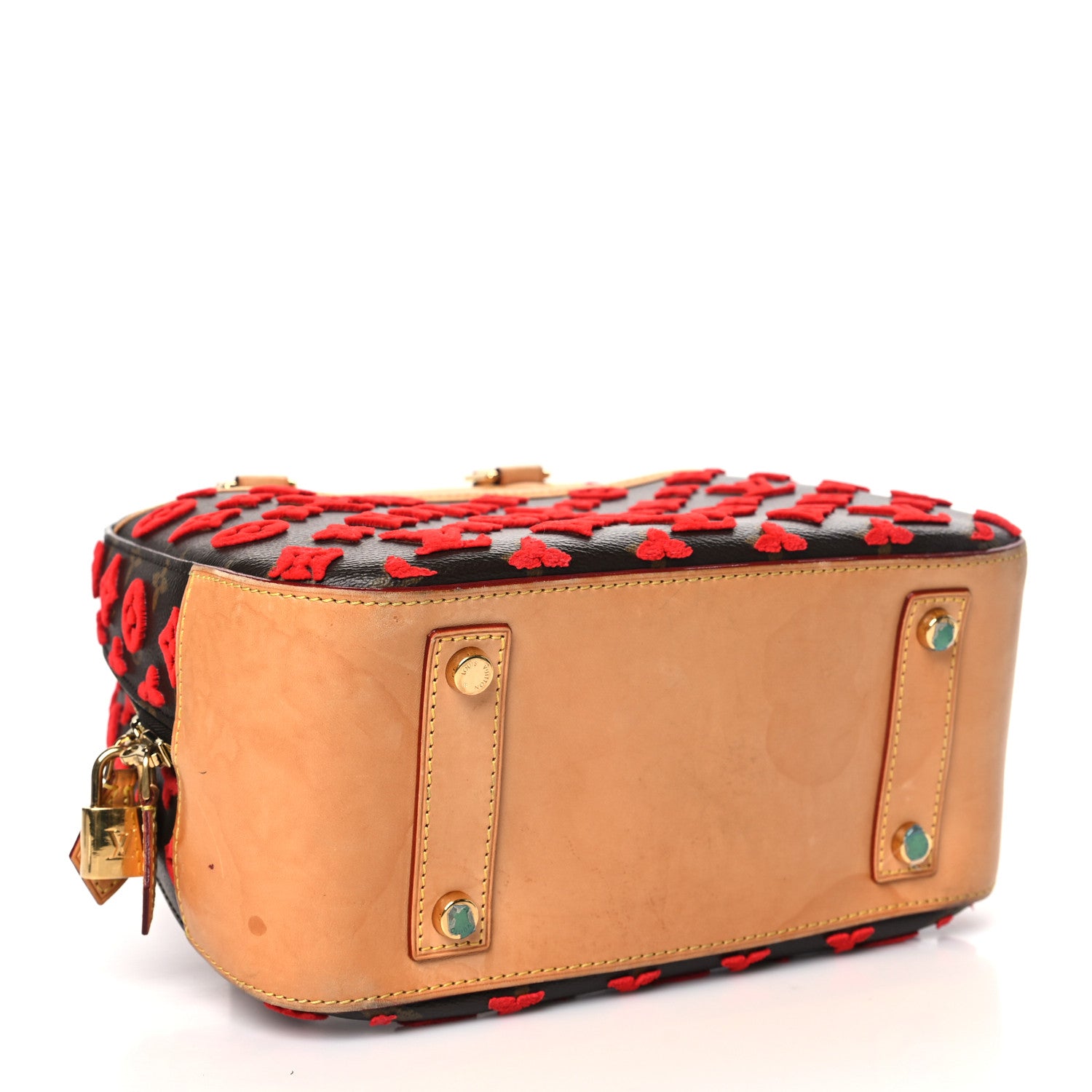Louis Vuitton Monogram Tuffetage Deauville Cube Red 4 of 11