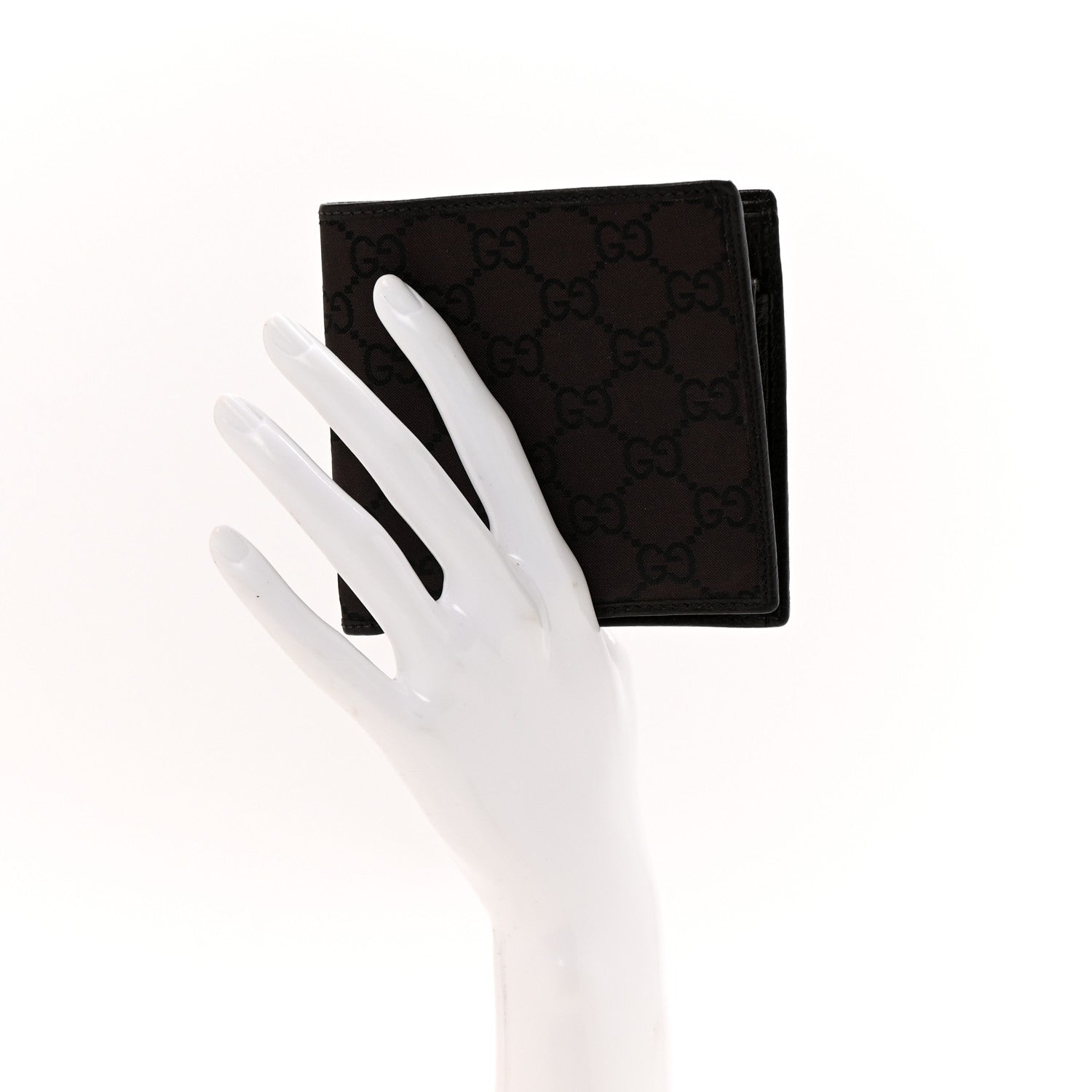 Gucci Nylon Monogram Bi-Fold Wallet Brown 2 of 9