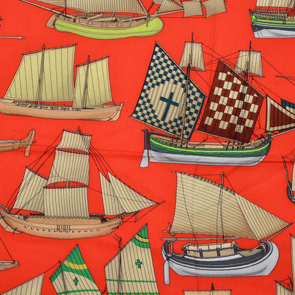 Hermes Cashmere Silk Tous Les Bateaux du Monde Shawl 140 3 of 9