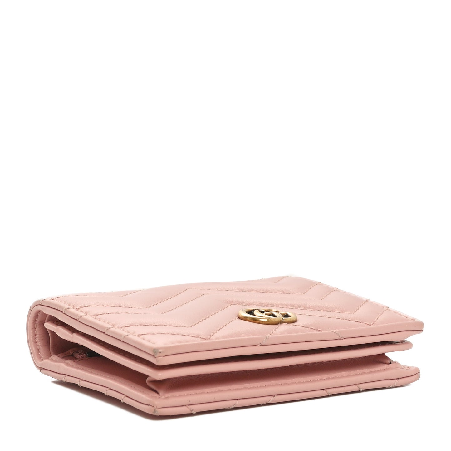 Calfskin Matelasse GG Marmont Card Case Wallet Perfect Pink