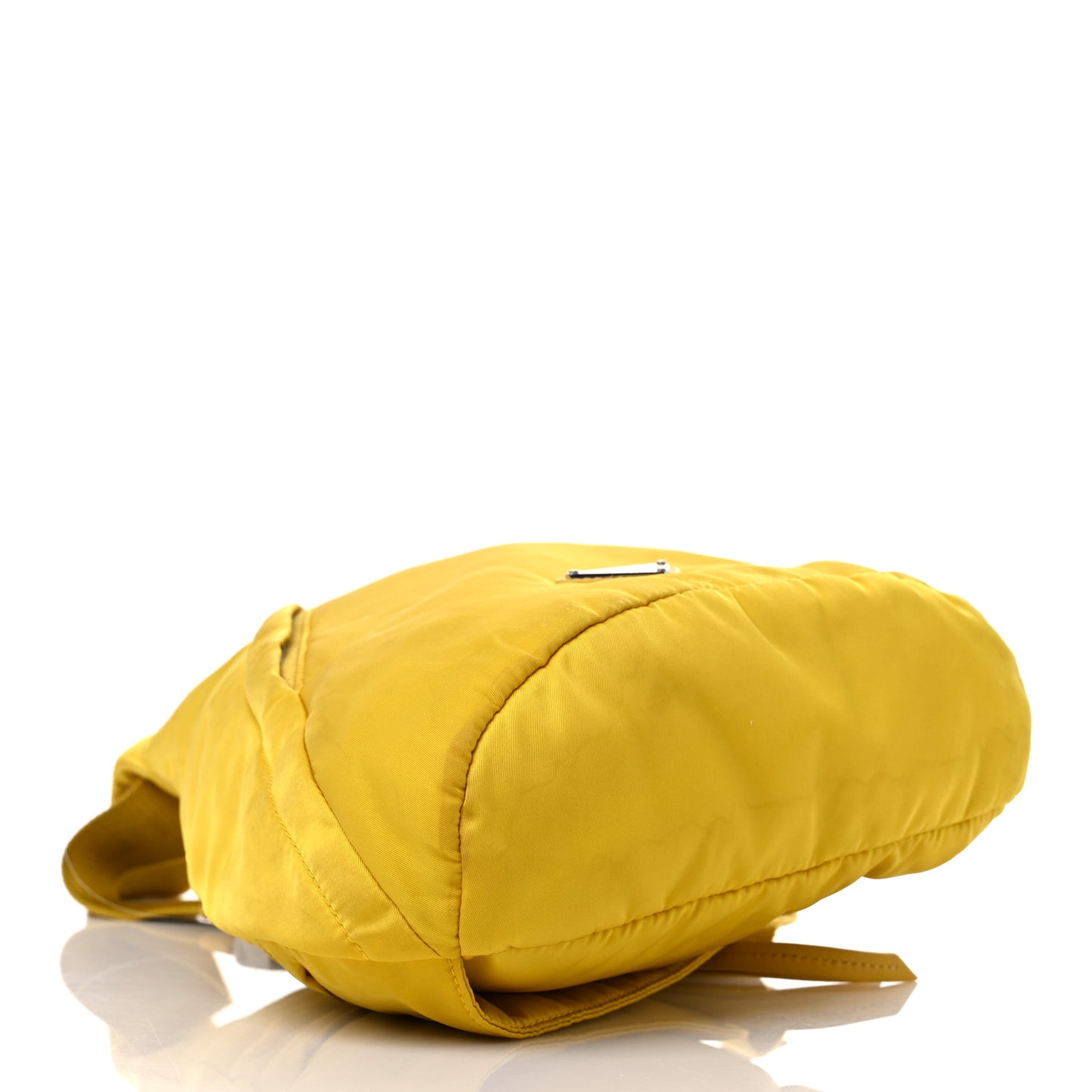Re-Nylon Vitello Metal Triangle Logo Sling Backpack Giallo