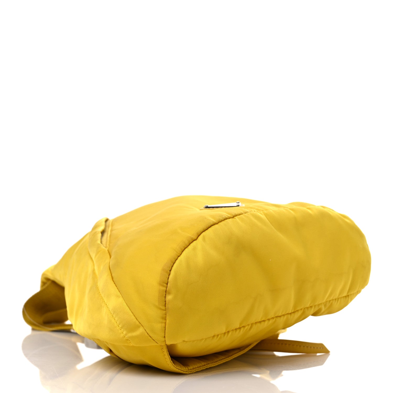 Prada Re-Nylon Vitello Metal Triangle Logo Sling Backpack Giallo 4 of 11