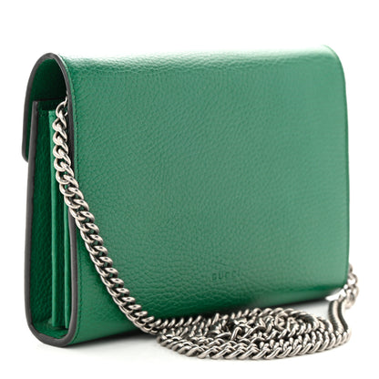 Gucci Calfskin Mini Dionysus Chain Wallet Emerald 3 of 11