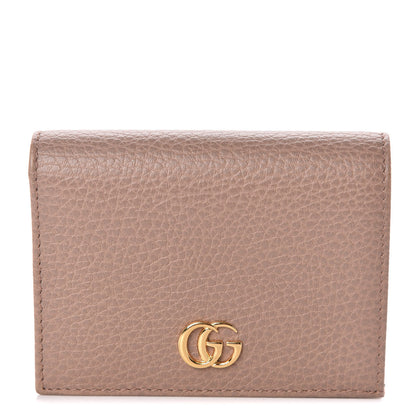 Gucci Pebbled Calfskin GG Marmont Card Case Porcelain Rose 1 of 6
