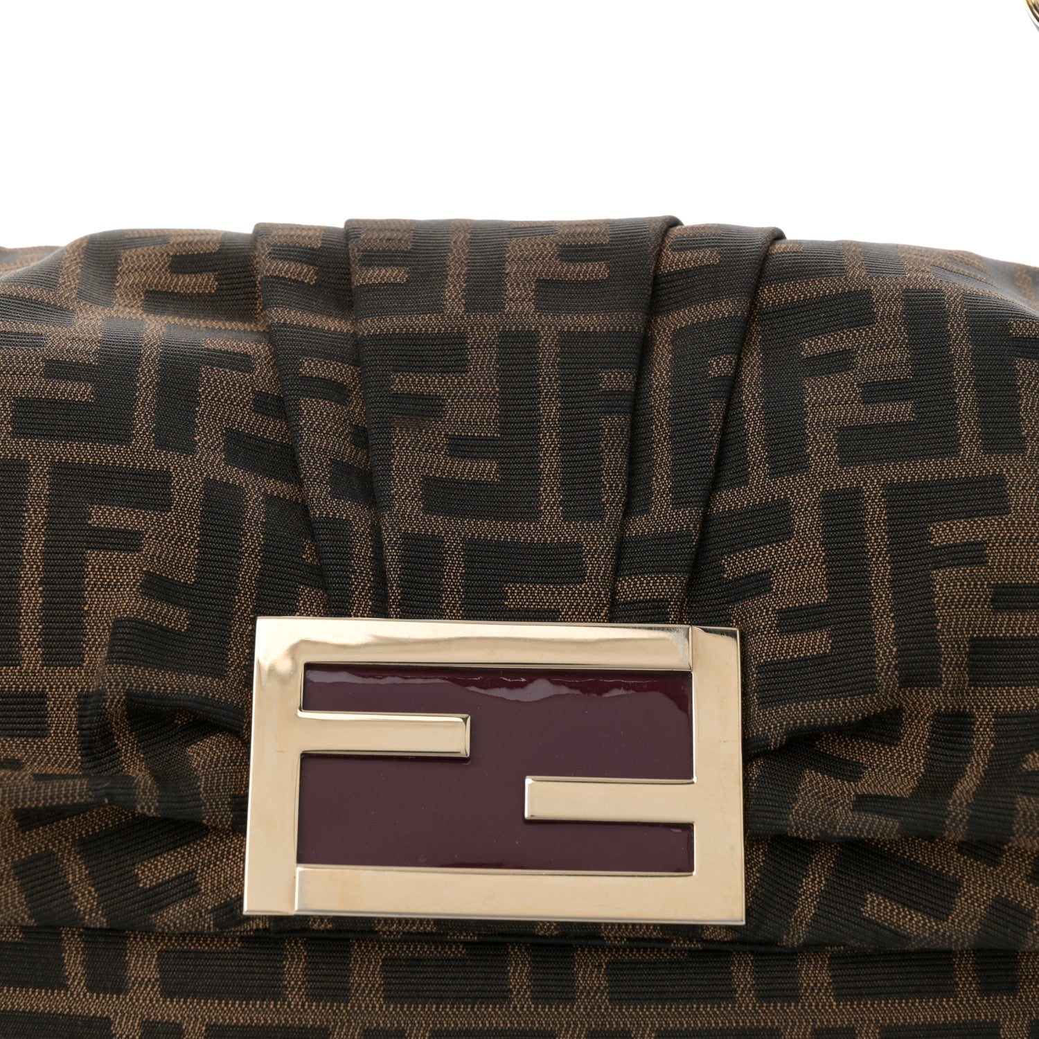 Fendi Zucca Patent Mia Shoulder Flap Tobacco 8 of 10